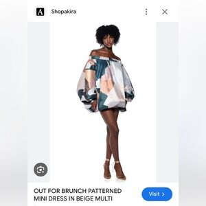 Out for brunch beige multi AKIRA dress